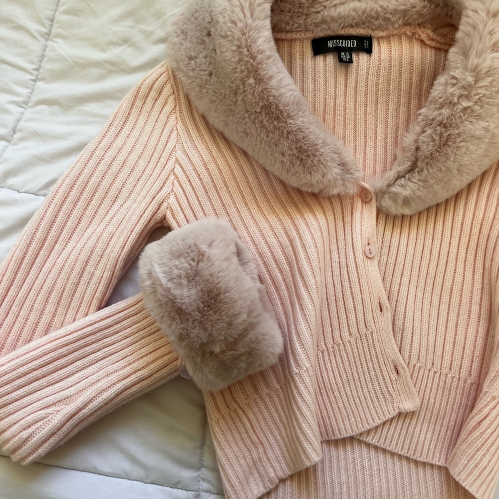ribbed furry jacket